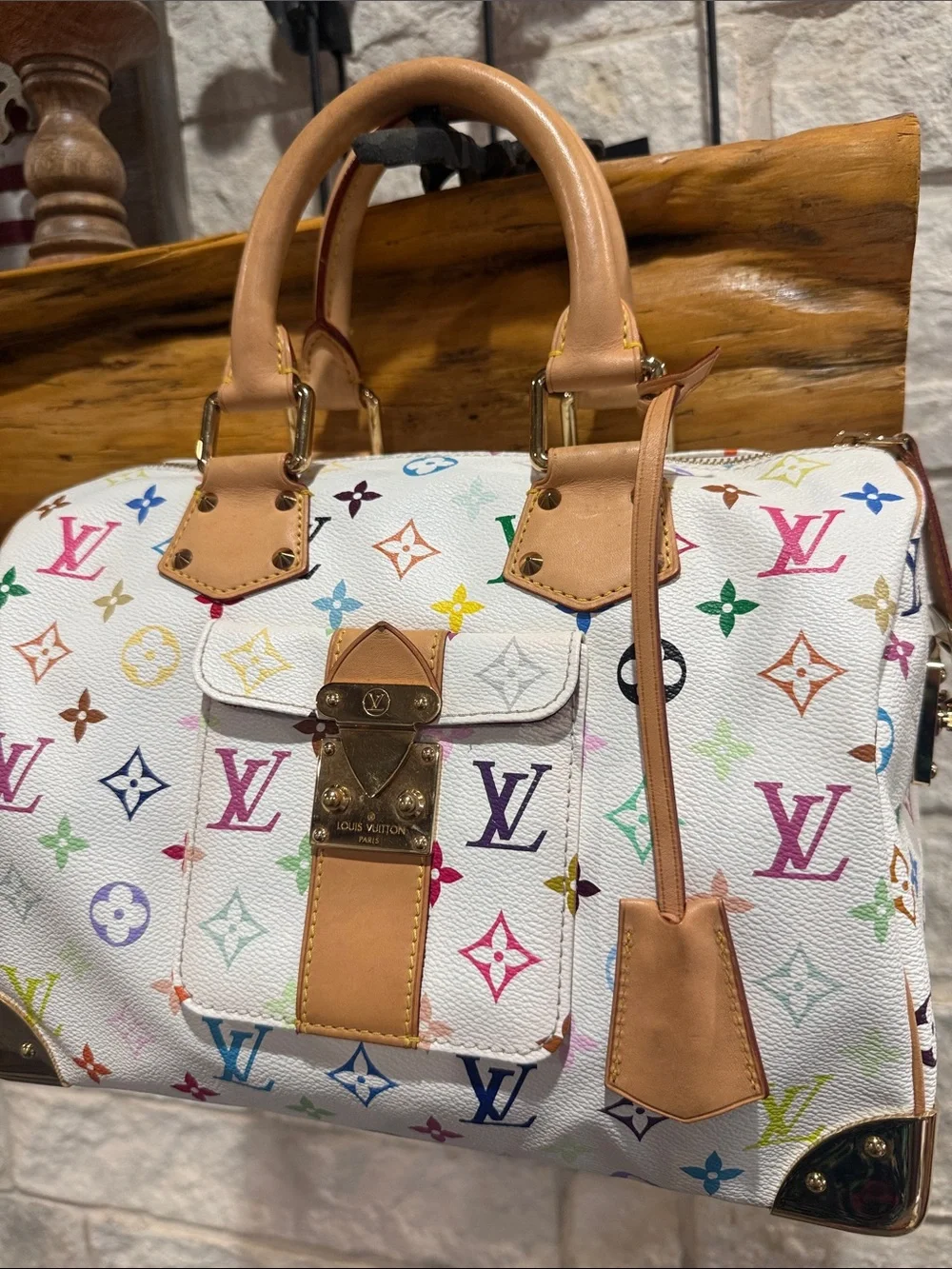 Louis Vuitton White Multicolor Murakami Monogram Speedy 30